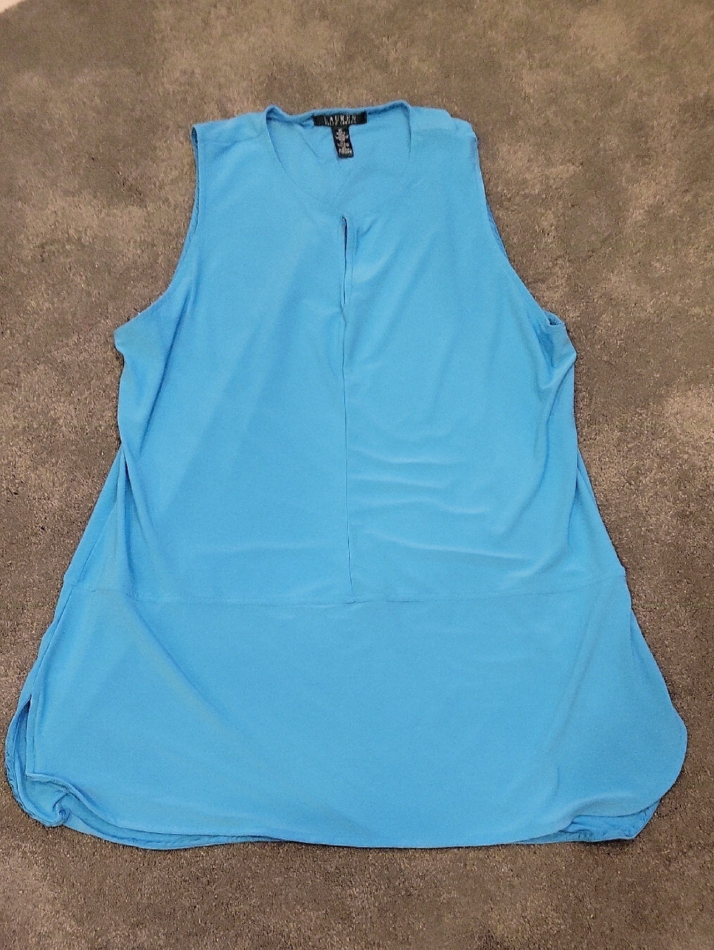 LAUREN Ralph Lauren Women's XL Bright Turquoise Sleeveless Tunic